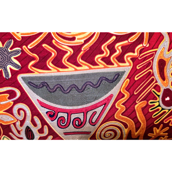 100% Silk Pineda Covalin Clutch Purse Mexico Colorful Mola Design - Picture 6 of 12